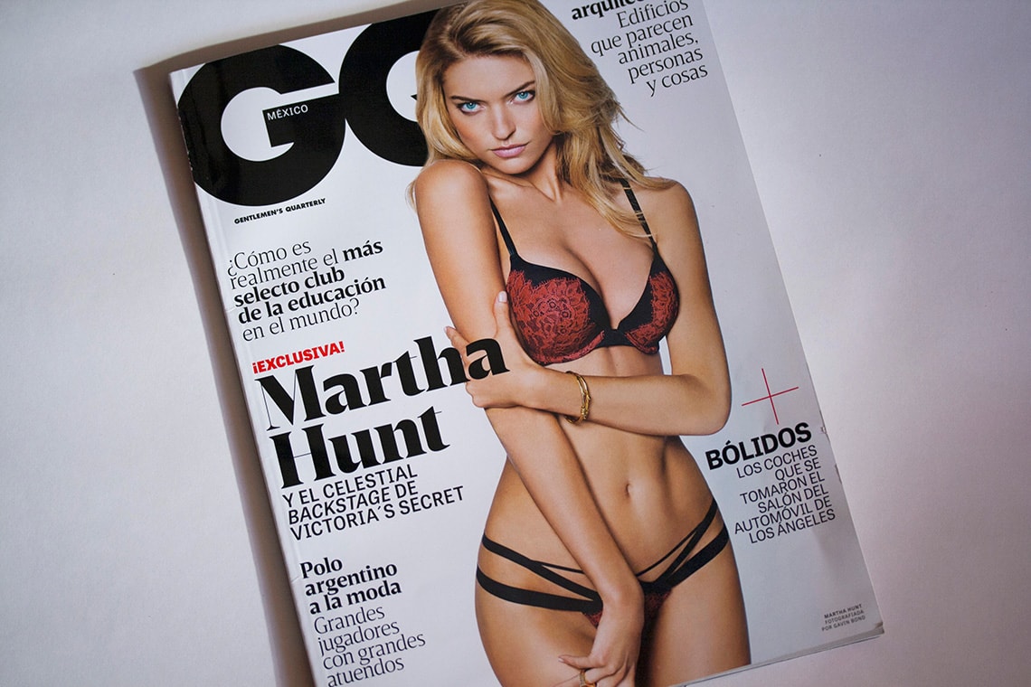Tablet Gothic in use in the Mexican edition of GQ Magazine