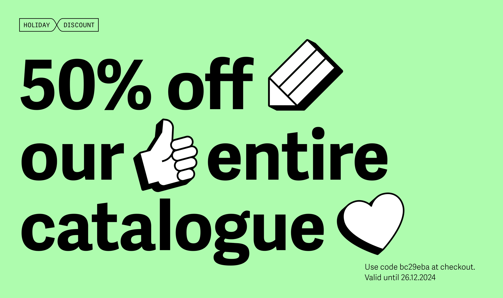 Holidays Font Discount 50% entire catalogue